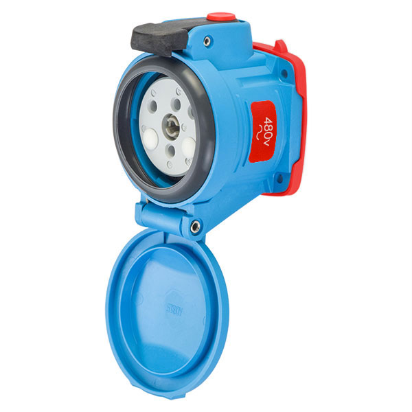 63-34042-972 - DSN30 RECEPTACLE POLY BLUE SIZE 2 TYPE 4X IP 69 2P+G 30A 480 VAC 60 Hz +2 AUX